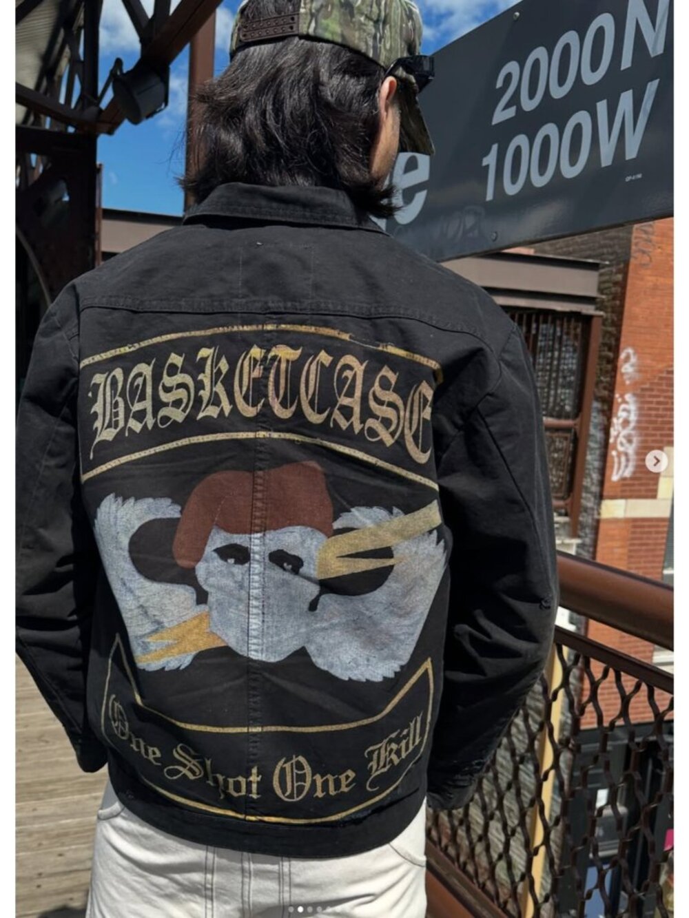 Basketcase Gallery "One Shot One Kill" Distressed Boxy Jacket Medium
